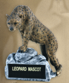 6 inch tall Leopard school team mascot statue